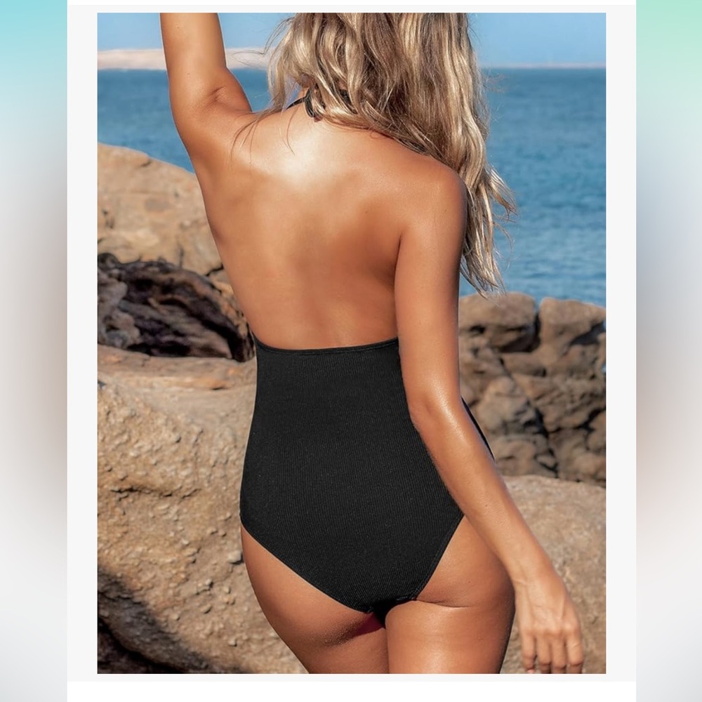 Cupshe Black Scalloped One-Piece Swimsuit - Picture 2 of 8